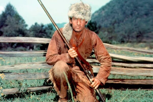 Picture of Davey Crocket posed for movie advertisement