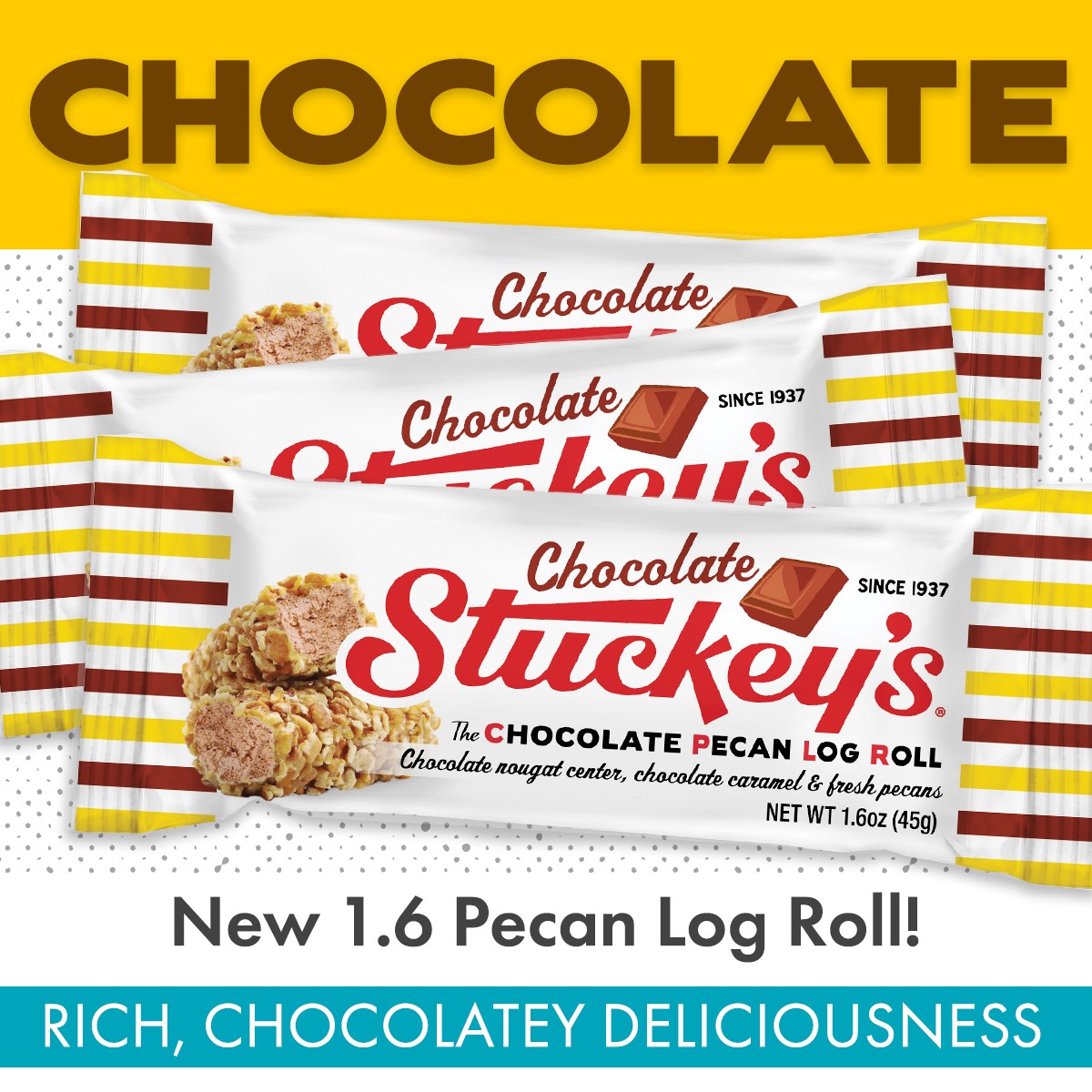 Stuckey's 1.6 oz Chocolate Pecan Log Rolls (12 count) - Image 2